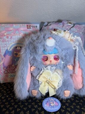 Nai Fu Bunny Sauce 600% Series Plush Blind Box Collectible (Blueberry Puff)
